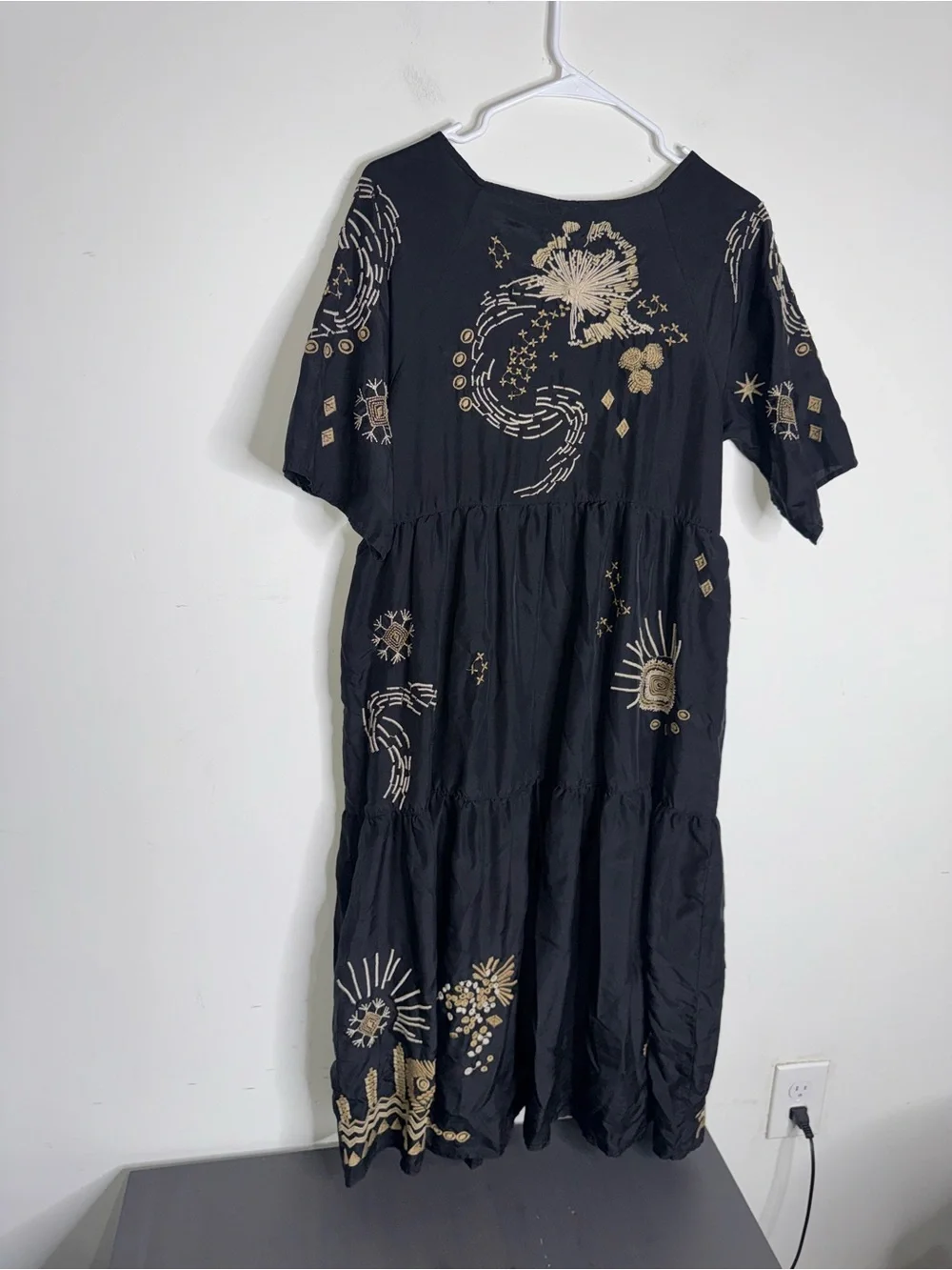 Johnny Was Workshop Antonia Raglan Tiered Midi Dress Boho Chic W34022 - Picture 3 of 8